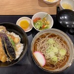 Soba Shougorou - 天丼（小）と蕎麦セット　蕎麦は冷がけ