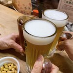 独酌　三四郎 - 【2023年08月】生中600円、等で乾杯です(//∇//)
