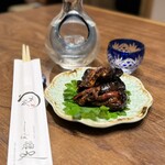 Unagika Shibafukuya - 肝焼き1,600円と日本酒
