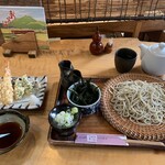 手打蕎麦ぐらの - 天せいろ　ざる(のり付)