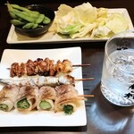 がき大将 - 鳥皮・ししゃも・オクラ巻