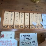 中華ソバ　坂本 - お品書き1