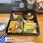 魚平 - お刺身も食べたい！けど暖かいうちに天ぷらも食べたい！笑笑欲張りなので交互に頂きました！