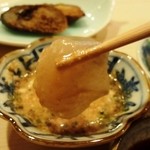 寿司処 黒杉 - コチ 肝醤油で戴くと絶品！