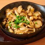 Butter-grilled mushrooms and whelks