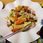 Taiwan Ryouri Tenfuku - エビとカシューナッツ炒めはニンニクが効いてました(^^)めちゃウマでした！
