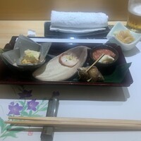 鮨 青海 - つまみ、湯葉、たこ、酒盗クリームチーズ、など