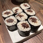 乍旨司 - 納豆オイル巻き。大好きなので先に頼む。