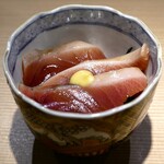 東麻布 天本 - 迷い鰹の漬け丼