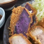 とんかつ 栄ちゃん - パープルスイートの野菜フライ。究極のじゃがいもフライ。