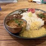 ハルダモンカレー - 3種盛り