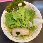 一文字 結 - ・春菊中華そば(平打ち麺) 1,000円/税込