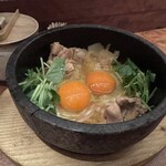 侘家古暦堂 - 石焼親子丼混ぜる前