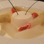 デザミ - ホワイトアスパラガスとベーコン風味のブランマンジェ