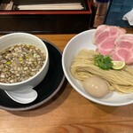 Seimenya - 鶏もつつけ麺＋熟鮮玉子