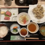 ryouridyayanokaze - 刺身と舞茸天ぷら定食～上空写真