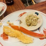 旬彩天 つちや - カニ天ぷら