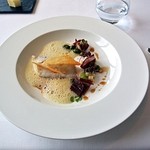 トランテアン - 近海産旬魚のヴァプール　丹波産枝豆とスモークの香るエミュルション