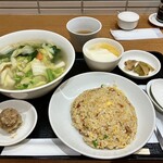 Kaseirou - 「Cset あんかけ海老塩ラーメンと半チャーハン（税込￥1,584）」