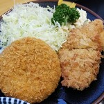 Sasayama - メンチ・チキンカツ付定食のアップ