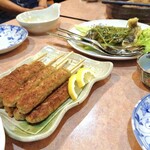 花のや - 合鴨つくね串焼 ＆ 白身魚の唐揚げ あんかけ（いずれも４人前）