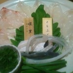 とらふくとのどぐろの刺身