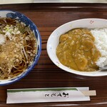 ぎんねこ - 小カレーセット　たぬき蕎麦+小カレー