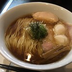 Kobayashi - 2023/12/10  こばやし13周年記念限定地鶏とふぐのラーメンwithてっちり　の、ラーメン（醤油）