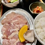 カシワヤ - 鶏焼肉定食5種¥1,150…キムチ、サラダ、スープ、ライス付