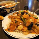 和来亭 - 中華丼+半ラーメンset