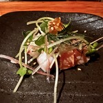 Kushiage Ginno Shachi - サーモンと蛸の炙り造り