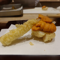 渋谷 天婦羅 ふじもと - 帆立貝、ヤングコーン