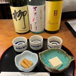 吟醸酒房　油長 - 三種飲み比べ