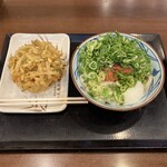 丸亀製麺 - 野菜かき揚げ　明太釜玉うどんねぎいっぱい