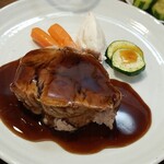 キッチン ブルー グローブ - 反対側から、マスクを取るとバルサミコソースの香り