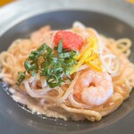 蒲田カフェ - ゆずと大葉の明太クリームパスタ
