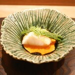 虎白 - 「煮物」九絵、冬瓜、睡蓮の茎、熟成酢（京丹後の富士酢） 2017年7月