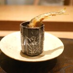 虎白 - 「揚物」鮎の素揚げ、トリュフソース 2017年7月