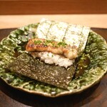 虎白 - 「凌ぎ」鰻白焼き、醤油、餅米、海苔巻き 2017年7月