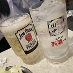 Kushikatsu Tanaka - 薄いハイボールと、レモン風味の焼酎の炭酸割り。