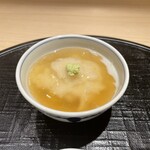 新ばし 星野 - 「炊合せ」蛤蕪蒸し餡掛け 2023年11月