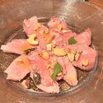 下町バル ながおか屋 - イベリコ豚タンのカルパッチョ