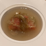 焼肉あきら漸 - ホルモン出汁の揚げ出しトマト