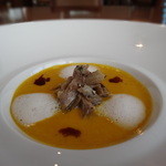 PATINASTELLA - バターナッツスクワッシュのスープ　アニス香る鴨のコンフィを添えて