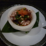 酒盃 - 季節の旬な魚介料理（焼き白子のポン酢醤油）　ジュンサイも入ってました♪