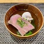 ぼちぼち - 赤茄子、鱈白子、菜の花、いちぼの肉吸い