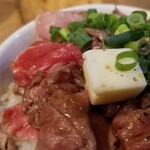 塩そば専門店 桑ばら - 黒毛和牛のレア肉丼と塩そばの定食
