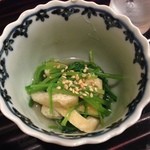新ばし 笹田 - 壬生菜と京揚げの煮浸し