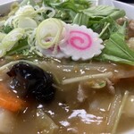 ドライブイン 希光 - 海鮮ラーメンは海老、イカ、ホタテ入りの塩味あんかけで、味、ボリューム◎