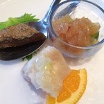Chuugoku Resutoran Soshuu - ししゃもの南蛮漬け、クラゲの酢の物、蒸し鶏のネギソース